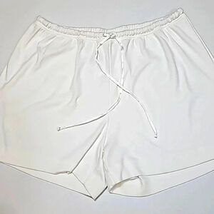 Land's End women' shorts size XL color white resort knit lounge wear casual …